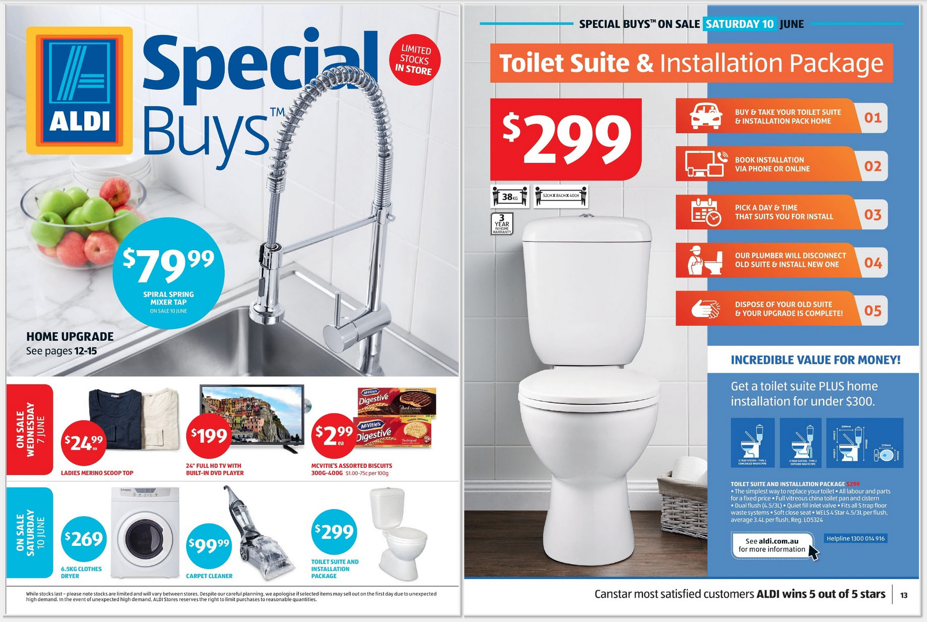 Package design for Nu Toilet Suite with Install Aldi Special Buys